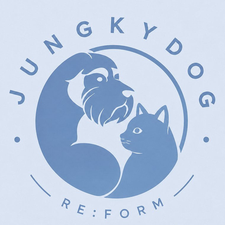 정키독 심볼마크 — 슈나우저와 러시안블루